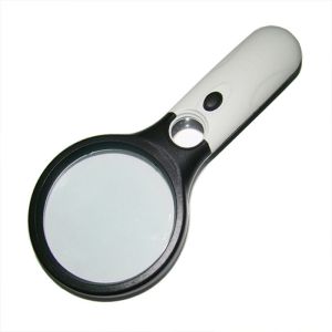 45X Magnifier Degan Lampu 3 LED 2 in1 Lampu Kaca Pembesar Diameter 75mm Untuk Membaca