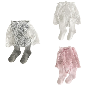 Ruffled HEM xà cạp cho bé gái mới biết đi xây dựng trong khiêm tốn Chân Váy Ngắn Vải thoáng khí pantyhose EVERYDAY chơi trang phục