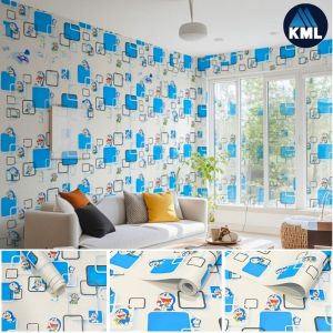 Wallpaper Dinding Anti Air Motif Doraemon 3D