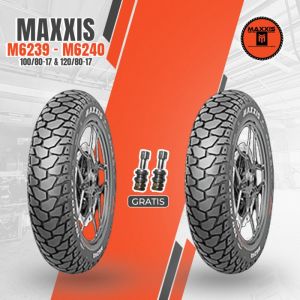 Paket Ban Motor MAXXIS ON-OFFROAD 100/80 + 120/80 Ring 17 Tubeless