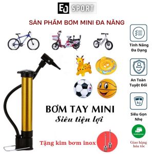 Bơm Mini Cầm Tay Đa Năng Nhỏ Gọn Tặng Kim Bơm Xe Đạp Bóng ĐáBóng BayBóng Truyền - EO.sport.DZ