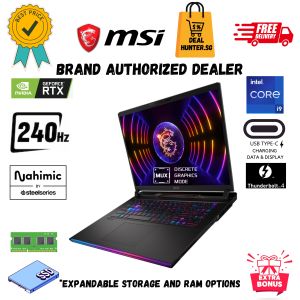 * Free upgrade on Car0useII * MSI Raider GE78HX 14VIG-633 SG 17" QHD+ 16:10 240Hz RTX MUX Switch Intel Gaming Workstation Laptop with USB Type C Thunderbolt 4 * Free Delivery *