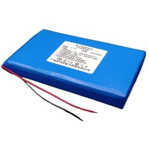 3.7V 20Ah 20000mAh Polymer Lithium Battery protected with a 2.54mm plug cable for DIY LED lights and chargers.