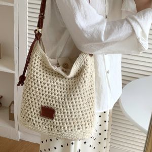 Woven hollow bag vacation travel tote bag