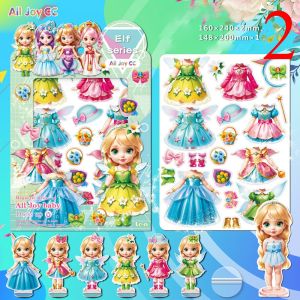 New Versatile Princess Magnetic Dressing Sticker Quiet Book Cartoon Magnetic Suction No Cutting Childrens Creative Diy Girl