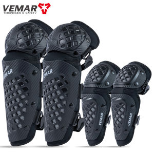 VEMAR 4PCS Motocross Knee Pads Moto Protection Riding Elbow Guard Motorcycle Motorbike Off-road Racing MTB Knee Pads New