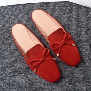 Manxixi ยี่ห้อเวอร์ชั่นเกาหลีรองเท้าแตะแบนล่อรองเท้าแตะขนาดใหญ่สันทนาการขี้เกียจรองเท้าสําหรับผู้หญิง (ขนาด 32-44)