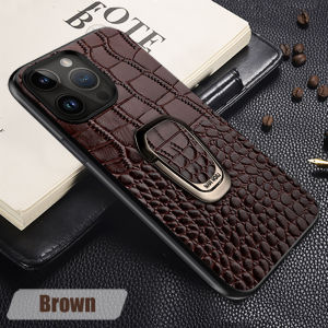 LANGSIDI Genuine Leather Phone Case for iPhone 15 14 13 Pro Max 15Pro 14Pro 15 Promax 14 ProMax Bracket Cover Shockproof Luxury Crocodile Grain Natural Cowhide 360 Full Protection Anti-Slip Handmade Original Factory