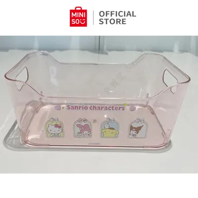 Miniso Sanrio Characters Storage Box Plastik Box Container Keranjang Penyimpanan Keranjang Penyimpanan Organizer Box Serbaguna Penyimpanan Ruangan