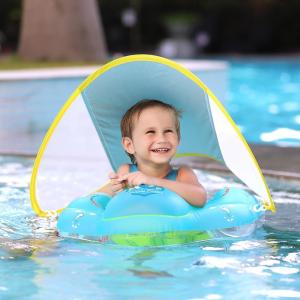 【SG Stock】Baby Swimming Float With Canopy Inflatable  Swimming ring Summer Toy with Sunshade Awning