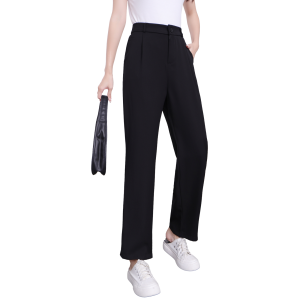 Willing PP High Waist Straight-Leg Trousers for Women – Regular Fit (Sizes 26-30) Stretch POLYESTER Garter Waist Casual to Formal Wear – Clean Girl Aesthetic #51610