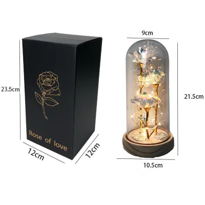 3 Mawar Lampu Led Box Gift Beauty And The Beast Rose Bunga Artificial Aesthetic Malam Hias Kamar