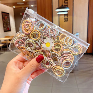 ยางรัดผมหางม้า แบบยืดหยุ่น ขนาดเล็ก หลากสี 100 ชิ้น ต่อชุด สําหรับเด็กผู้หญิง ยางหนา ยางผ้ายืด ยางยืด ยางพาสเทล