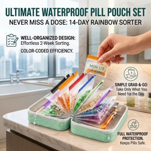✨ Portable Storage Bag Organizer Box Multifunctional Lightweight Transparent Material Washable Neat Organization Small Items Suitable For Travel 防水药丸收纳袋
