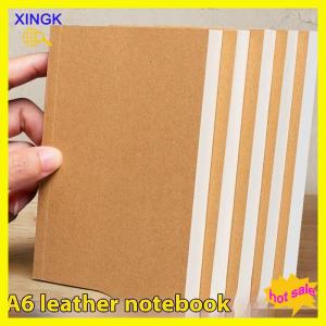 XINGK A6 Pocket Notebook – 128 Sheets (256 Pages) – Lined Blank Grid Pages – Thickened Kraft Paper Cover – Compact Notepad