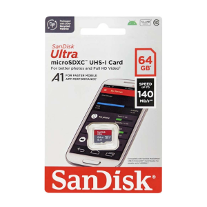 Thẻ nhớ MicroSDXC SanDisk Ultra A1 64GB Class 10 U1 140MB/s - kèm Adapter (Đỏ) Nhất Tín Computer