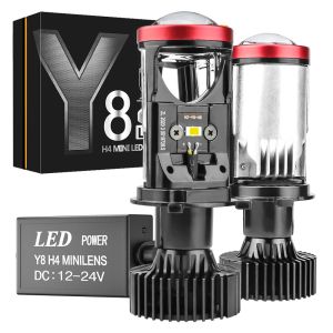1คู่ LED ไฟหน้าหลอดไฟ หลอดไฟรถยนต์ LED Y8 H4 ตัวใหม่ ปี2023 คัทออฟ พวงมาลัยขวา (RHD) ของแท้ ขั้ว H4