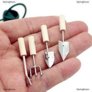 [COD] Springhooe 1:12 Dollhouse Miniature Garden Tool Watering Can Farm Tools Gardening Set Kettle Shovel Fork Outdoor Courtyard Model Decor Toy
