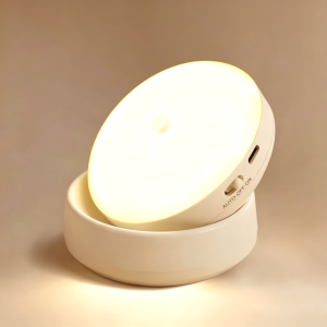 Magnetic LED Night Light with 90-Day Battery Life and 360° Detection/Motion Sensor LED Night Light USB Rechargeable Ideal for Bedroom Hallway & Wardrobe/Auto On/Off/Flexible Adjustment