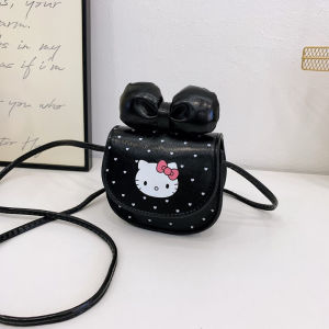 MOUSSON กระเป๋าสะพายไหล่เด็กหญิงลายแมวน่ารักกระเป๋าใส่เหรียญกระเป๋าใส่เหรียญสำหรับเด็กผู้หญิงโบว์สไตล์ตะวันตกกระเป๋าใส่เหรียญเจ้าหญิง