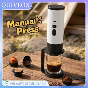 Portable Espresso Maker Manual Coffee Press Capsule Compatible Ground Coffee Outdoor Travel Compact Easy Clean