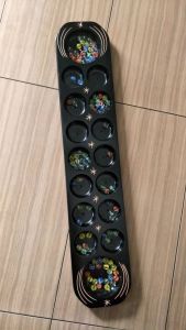 Mainan Tradisional Congkak Kayu 16 Lubang+100 pcs Guli Kaca