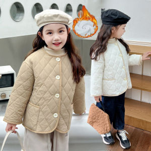 Girls Warm Jackets Teen Plus Velvet Coats Childrens Winter Cotton Cardigan Blouse Kids Autumn Padded Casual Outerwear 3-10Y