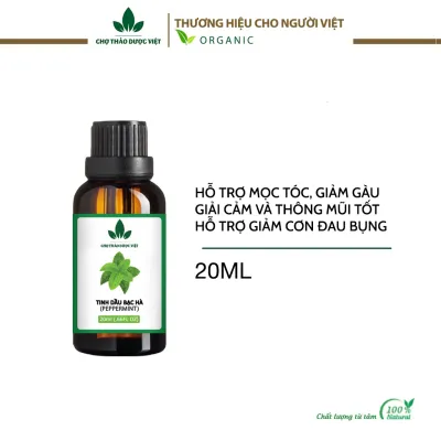 Tinh dầu Bạc Hà nguyên chất 20ml đuổi muỗi côn trùng khử mùi thơm phòng treo xe - Chợ Thảo Dược Việt