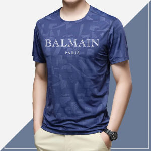 Original BALMAINˉPARIS Mens printed sports comfortable round neck quick drying short sleeve T-shirt