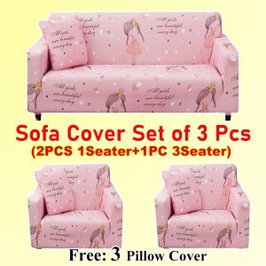 3 in 1 Sofa Cover Set 2PCS Single and 1PC 3 Seater Sofa Covers Stretchable Armrest Sofa Cover Set Living Room Furniture Cover