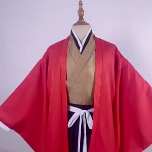 Tsugikuni Yoriichi Cosplay Costume Anime Demon Slayer Coser Halloween Carnival Red Uniforms and Accessories for Handsome Men