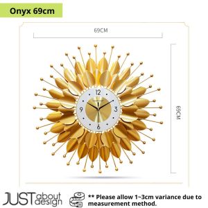 Wall Clock Onyx Metal Clock Wall Home Decor Exclusive Modern Design