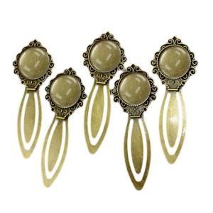 ที่คั่นหนังสือโบราณพร้อมหิน5ชิ้นของขวัญจบการศึกษาสำหรับครูนักเรียนหนังสือคนรักที่คั่นหนังสือโลหะคลิปหน้า