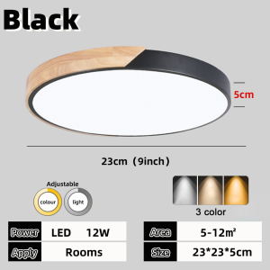 DIODIY LED Ceiling Light Ultrathin Tricolor Lamp Lighting Wood Center Lights For Room Remote control Light