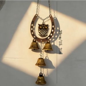 GORGE Chuông loại Chuông gió hình móng ngựa Chuông cửa trang trí Khung hình móng ngựa Chuông gió treo Quà tặng dây chuyền hình con bướm Trang trí nhà cửa