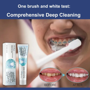 【One Brush Whitens】 Hyaluronic Acid Whitening Toothpaste Removes Yellow Teeth Plaque Fresh Breath Toothpaste
