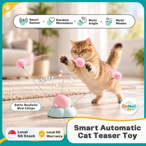 【SG】 Smart Automatic Cat Teaser Toy Interactive Motion Sensor Random Movement USB-C Rechargeable