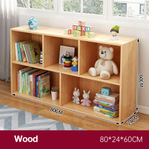 【24 Hours Shipped】Bookshelf Cabinet Organizer Shelf Storage 80/120cm Multi Storage Space Wooden Rack Display Shelf With Door