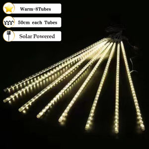solar light outdoor waterproof Meteor Shower Rain Lights 8 Tubes 50cm Christmas Light LED Outdoor Waterproof Icicle Fairy String Lights for Home Garden Christmas Decoration Meteor Shower Rain Tubes Light string lights
