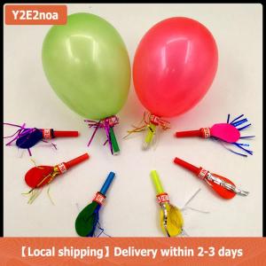 【Local shipping】 50PCS Colorful Blowouts Whistle Blowing Dragon With Balloon For Kids Birthday Party Favors Decoration Children Toys Supplies