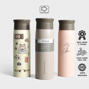 Bình giữ nhiệt Tyeso Favour 500ml bình nước khắc tên giữ nhiệt 12h inox 304 Fan House tặng que rửa bình Sticker