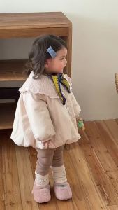 Childrens Winter Clothing 2025 Korean-style childrens clothing baby cotton coat winter outfit girls fleece-lined base layer set