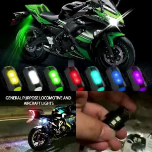 Lampu Strobo Led 7Warna Model Pesawat Unahan Air Anti Tabrakan Untuk Motor Multi Mode Dengan Port Charger USB