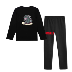 Set Baju Anak Kekinian / Atasan Baju Anak Perempuan Dan Anak Laki Laki Motif + Celana Legging Dinosarus