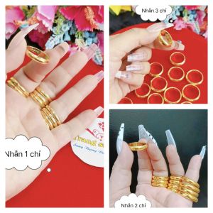 Nhẫn cưới trơn 1.2.3.5 chỉ mạ 24.k cao cấp EK40