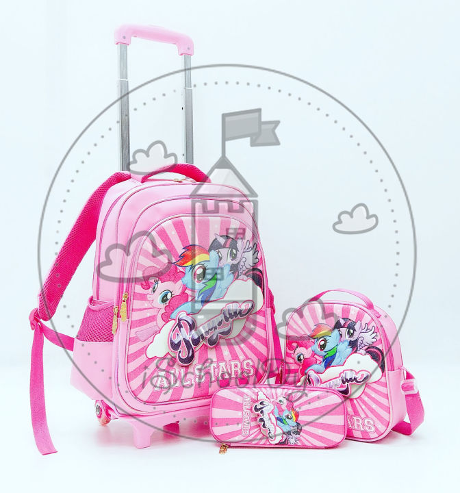 iSchoolDy My Little Pony Removable Trolley School Bag Set Trolley