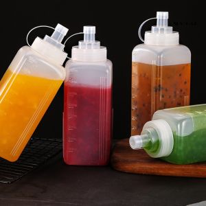 【LovingLife Store】800/1000ml Kitchen Large Caliber Sauce Squeeze Bottles / Condiment Squeeze Bottles /Leak-Proof Seasoning Squeeze Squirt Dispenser Bottle for Ketchup Mustard Mayo Hot Sauces Olive Oil Bottles Kitchen Gadget