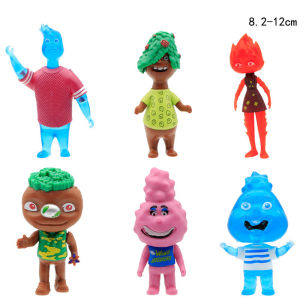 <Available> 6Pcs/set Movie Elemental Action Figures Set Ember Gale Bernie Lumen Wade Ripple PVC Dolls Anime Model Figurine Decoration