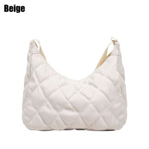 WCYC Warm Cotton Padded Winter Lightweight Underarm Bags Plaid Shoulder Bags Quilted Tote Puffy Handbags
