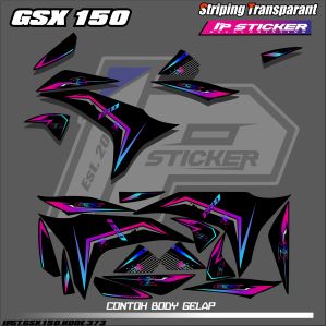 GSX 150 (COD) STIKER STRIPING MOTOR SUZUKI GSX 150 - STIKER LIST GRAFIK SIMPLE WARNA VARIASI DESAIN RACING HOLOGRAM DAN TRANSPARAN BISA COD IP.KODE-373